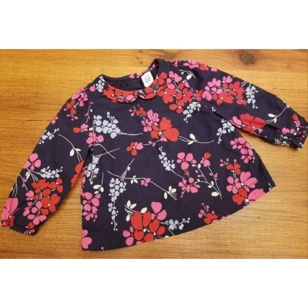 Baby Gap Navy Floral Shirt